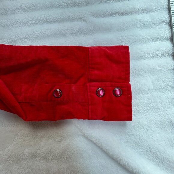 Woolrich Womens Red Pendulum Corduroy Shirt Medium Pockets Western Outdoor New - Picture 9 of 10